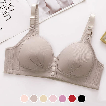 🥰【1+1 Bezpłatnie】💟2025 Zapinany z przodu, oddychający, przyjazny dla skóry biustonosz z bawełny