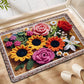 🌸Chłonna, antypoślizgowa mata podłogowa z dzianiny w kwiaty