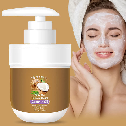 🥥✨Krem do depilacji twarzy z olejem kokosowym – delikatny dla skóry