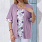 Floral Printed Mock 2-Piece Top