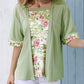 Floral Printed Mock 2-Piece Top