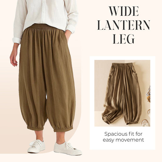 Spodnie z wysokim stanem w stylu lampionowym