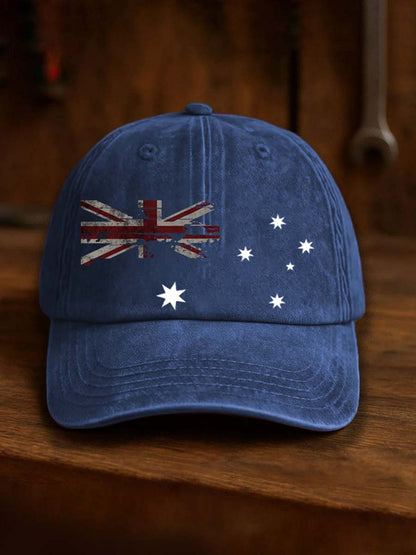 Czapki z nadrukiem w stylu vintage z flagą Australii