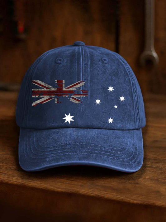 Czapki z nadrukiem w stylu vintage z flagą Australii