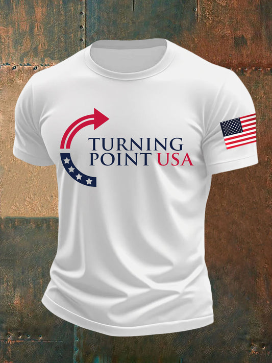 Męska koszulka Charlie Kirk Turning Point USA Trump Commemorative T-Shirt
