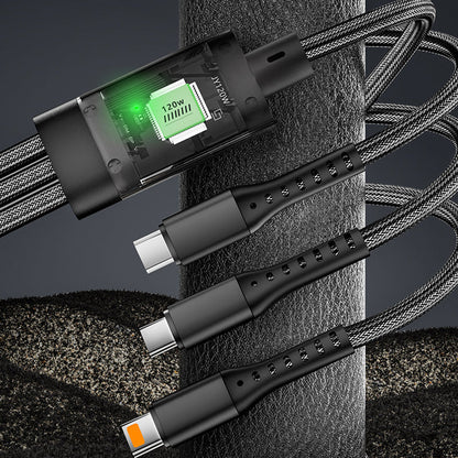 Kabel do szybkiego ładowania 3 w 1 o mocy 120 W