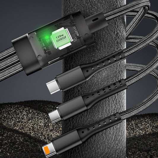 Kabel do szybkiego ładowania 3 w 1 o mocy 120 W