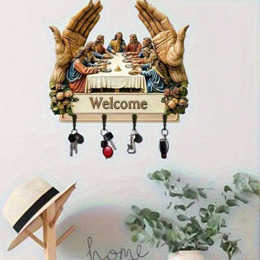 ✨Dekoracyjny drewniany wieszak ścienny na klucze🙏