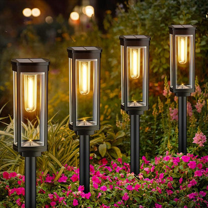 🌞 Solarna lampa ogrodowa w stylu filamentu – Wodoodporna i idealna na ścieżki i trawniki 💡✨