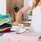 👕  💨 Miniżelazko parowe do zabrania w podróż – obracane o 90°, z ceramiczno-tytanową płytką, idealne na podróże i szybkie prasowanie 🧳