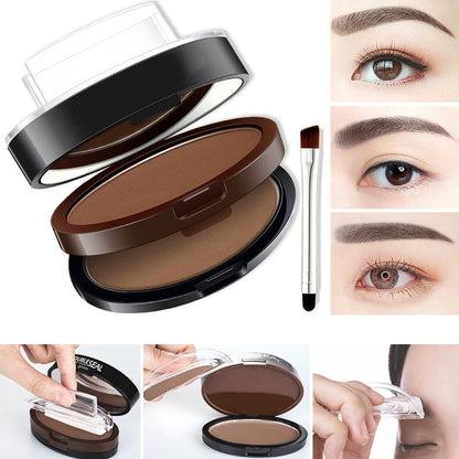 【1+1 gratis】💄 Profesjonalny zestaw do malowania brwi – dwukolorowy puder zapewniający idealny kształt brwi