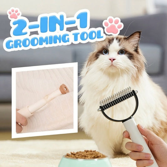 2-in-1 Pet Dematting Comb & Hair Remover Roller