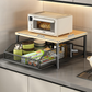 🧺✨ Dwupoziomowy Organizer na Kuchenkę Mikrofalową z Wysuwaną Szufladą – Oszczędność Miejsca w Kuchni 🏠🍽️