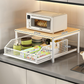 🧺✨ Dwupoziomowy Organizer na Kuchenkę Mikrofalową z Wysuwaną Szufladą – Oszczędność Miejsca w Kuchni 🏠🍽️