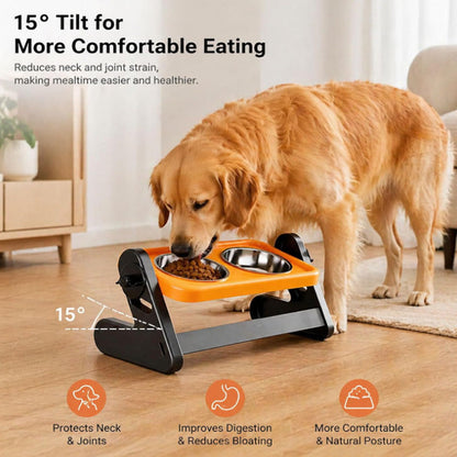 🐶🐱 Ergonomiczna miska dla psów i kotów z regulowaną wysokością | Wygodniejsze karmienie, zdrowsza postawa