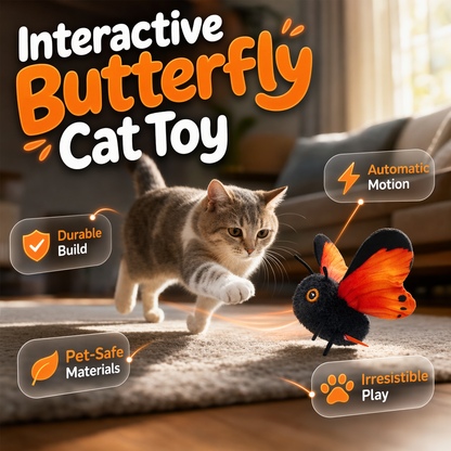 🦋🐱 Zabawka dla kota z czujnikiem ruchu – interaktywna zabawka w kształcie owada