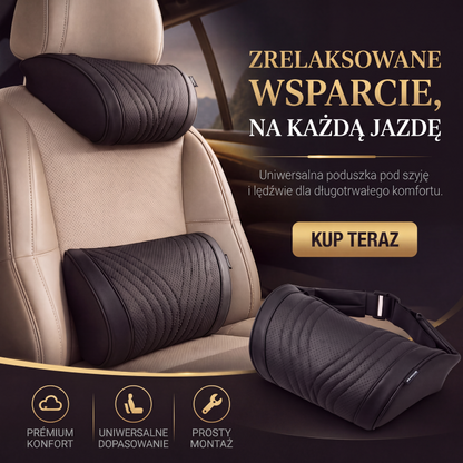 🚗 Premium zestaw poduszek pod głowę i podparcie lędźwiowe do samochodu