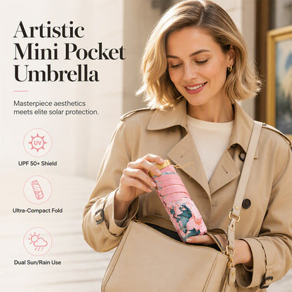 🌞 Mini parasol UPF 50+ – ochrona przed promieniowaniem UV, lekki i kompaktowy, składany parasol przeciwsłoneczny