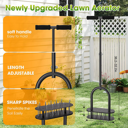 🌱 Aerator rdzeniowy do trawnika ze stali węglowej - ręczne napowietrzanie gleby i sprężynowy wyrzut rdzeni
