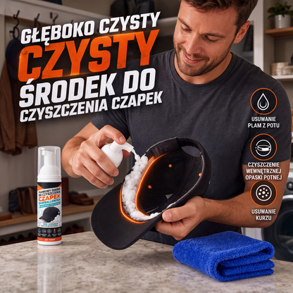 🧼 Środek czyszczący w pianie do czapek baseballowych bez spłukiwania – spray do głębokiego czyszczenia, usuwa plamy z potu i kurzu