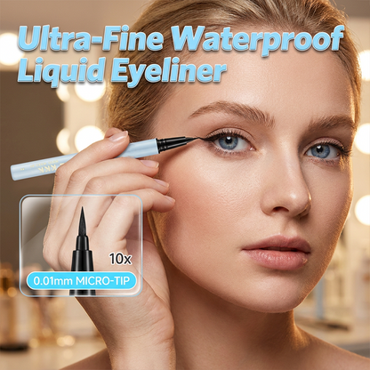 【1+2 INGYEN】✨👁️ Wodoodporna eyeliner w płynie 0,01 mm - ultracienka końcówka i precyzyjna kreska 💄