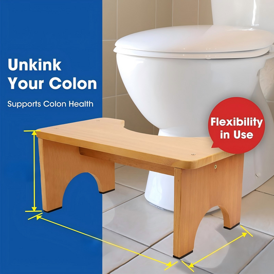 🚽🌿 Ergonomiczny drewniany podnóżek do toalety - wygodna pozycja i stabilne podparcie