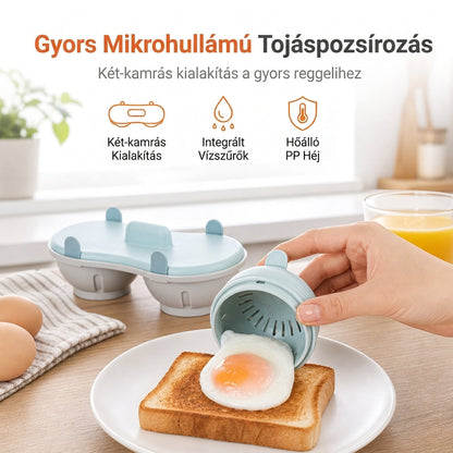 🥚✨ Kétrekeszes tojásgőzölő: Gyors főzés + Egyszerű tisztítás! 🎉