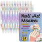 💅✨ Dwustronne markery do zdobienia paznokci - zestaw do precyzyjnego nail artu, 12/24 kolory