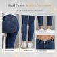 👖✨ Damskie jasnoniebieskie jeansy Skinny z perełkami - dopasowany krój, postrzępione wykończenie i modne detale