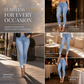 👖✨ Damskie jasnoniebieskie jeansy Skinny z perełkami - dopasowany krój, postrzępione wykończenie i modne detale