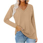Top damski casualowy z dekoltem w serek i długim rękawem – PROMOCJA -50% 👚✨