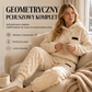 🍂 Pluszowy komplet z geometrycznym reliefem – Ponadczasowy komfort, łatwy styl ✨