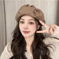 Stylowa skórzana czapka beret