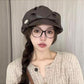 Stylowa skórzana czapka beret