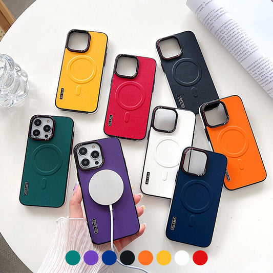 Skórzane magnetyczne etui na telefon z serii iPhone